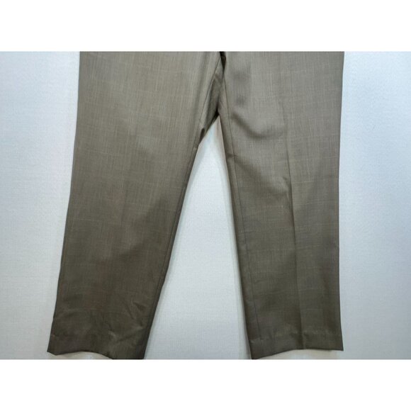 Calvin Klein Mens Dress Pants Size 40Wx30L Taupe Flat Front Formal Straight Leg - Picture 6 of 13